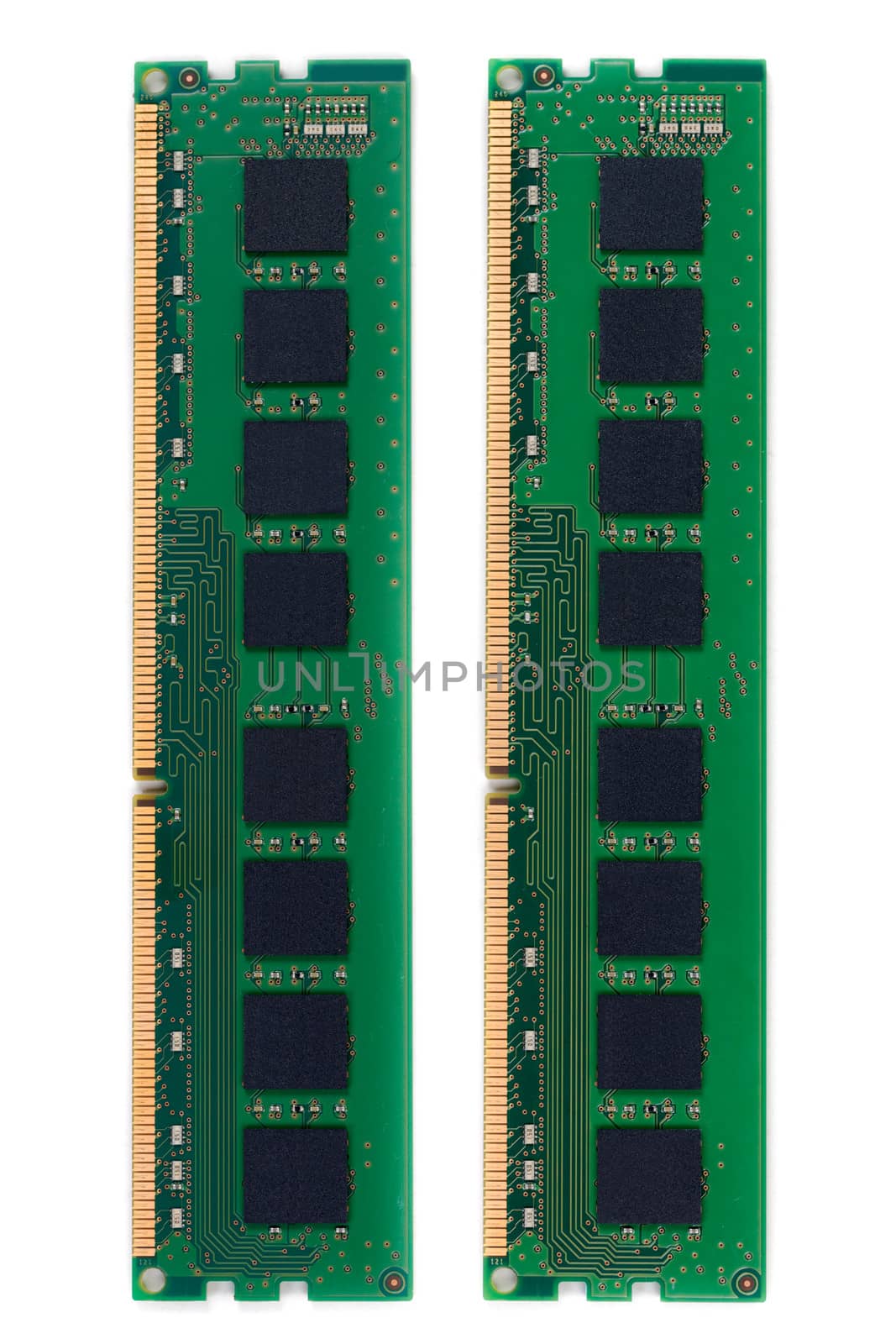 RAM (Random Access Memory) for PC. on white background.