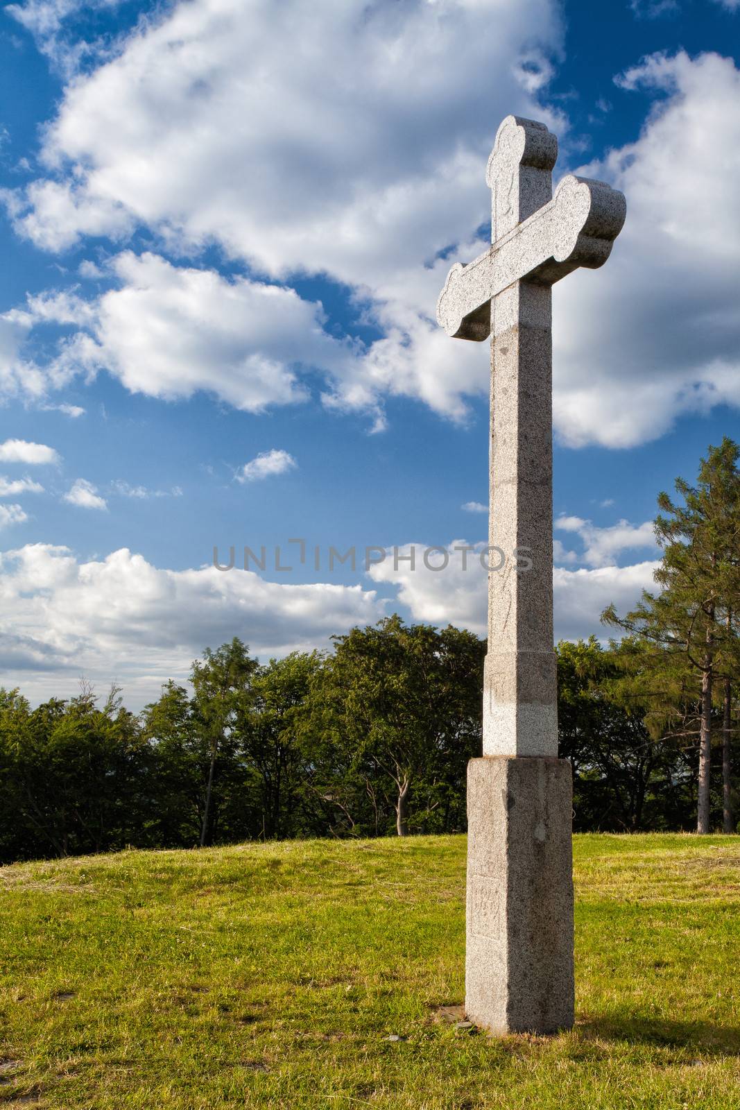 The stone cross on the place of pilgrimage