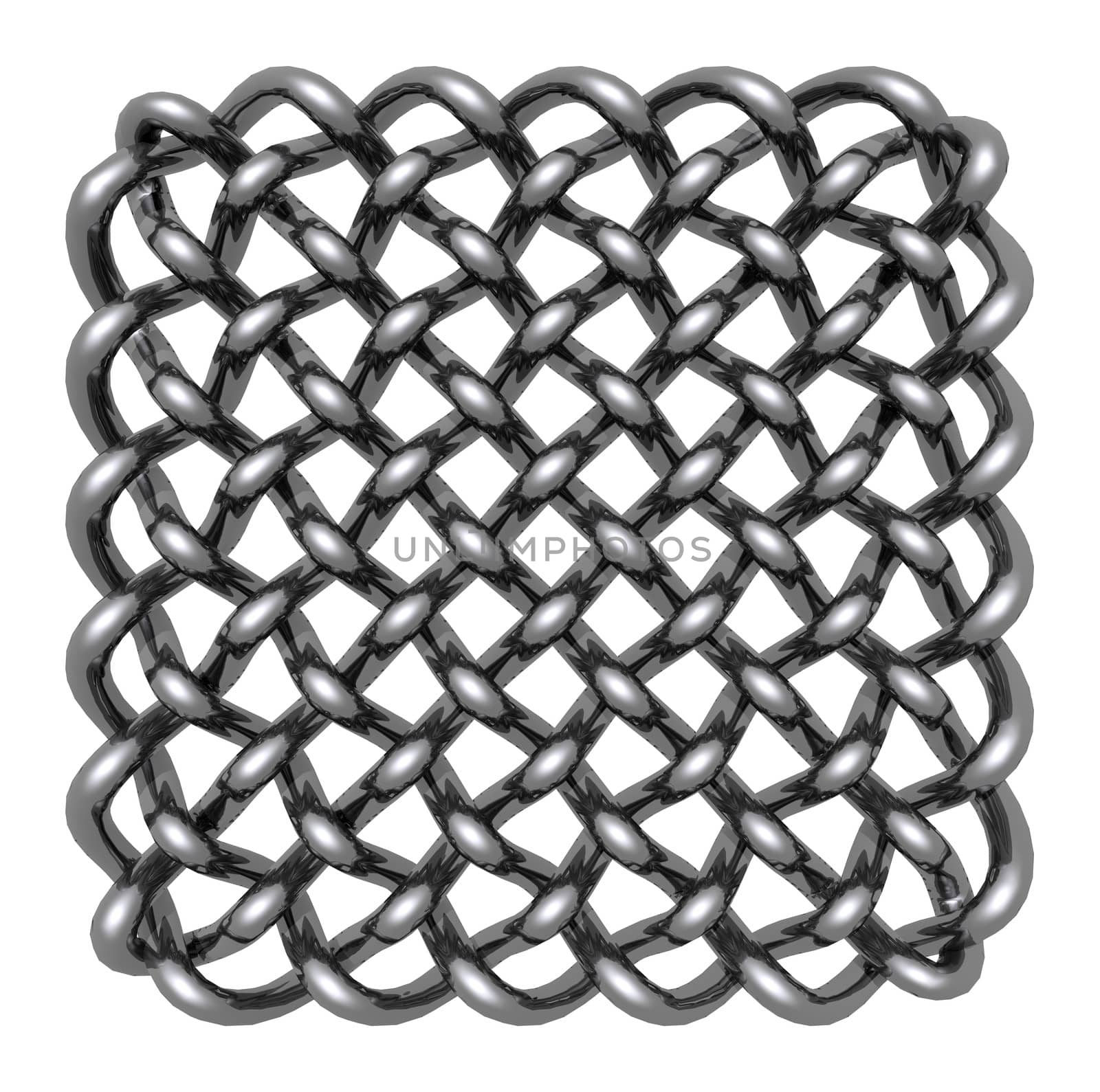 metal celtic knots on white background