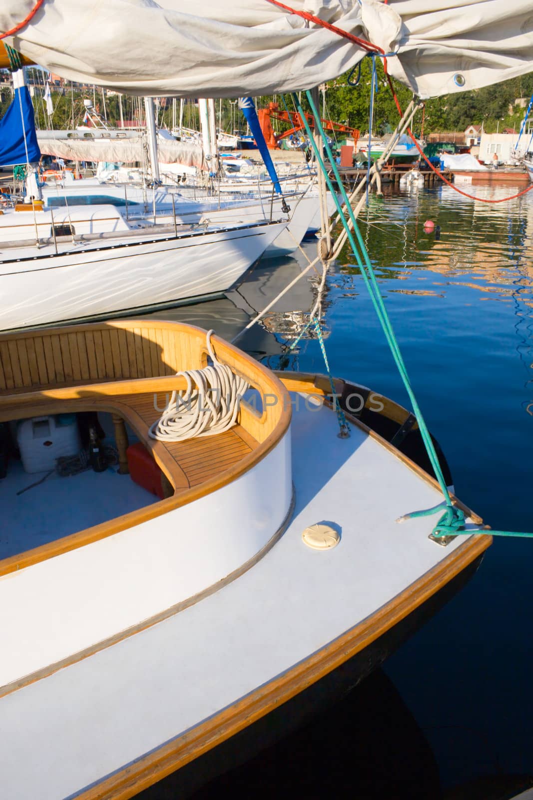 Luxury watercraft await their next outing. Vladivostok marina.