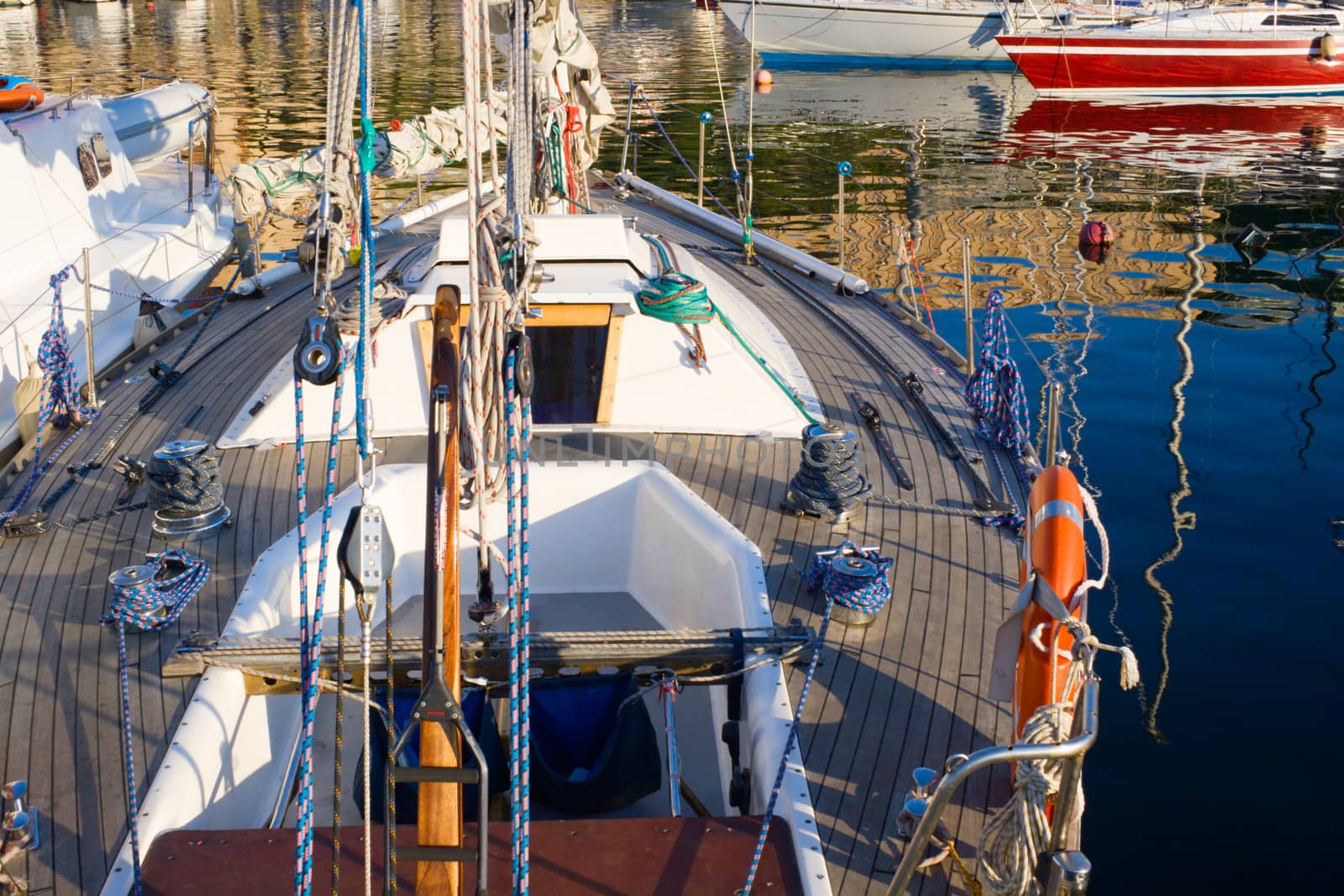 Luxury watercraft await their next outing. Vladivostok marina.