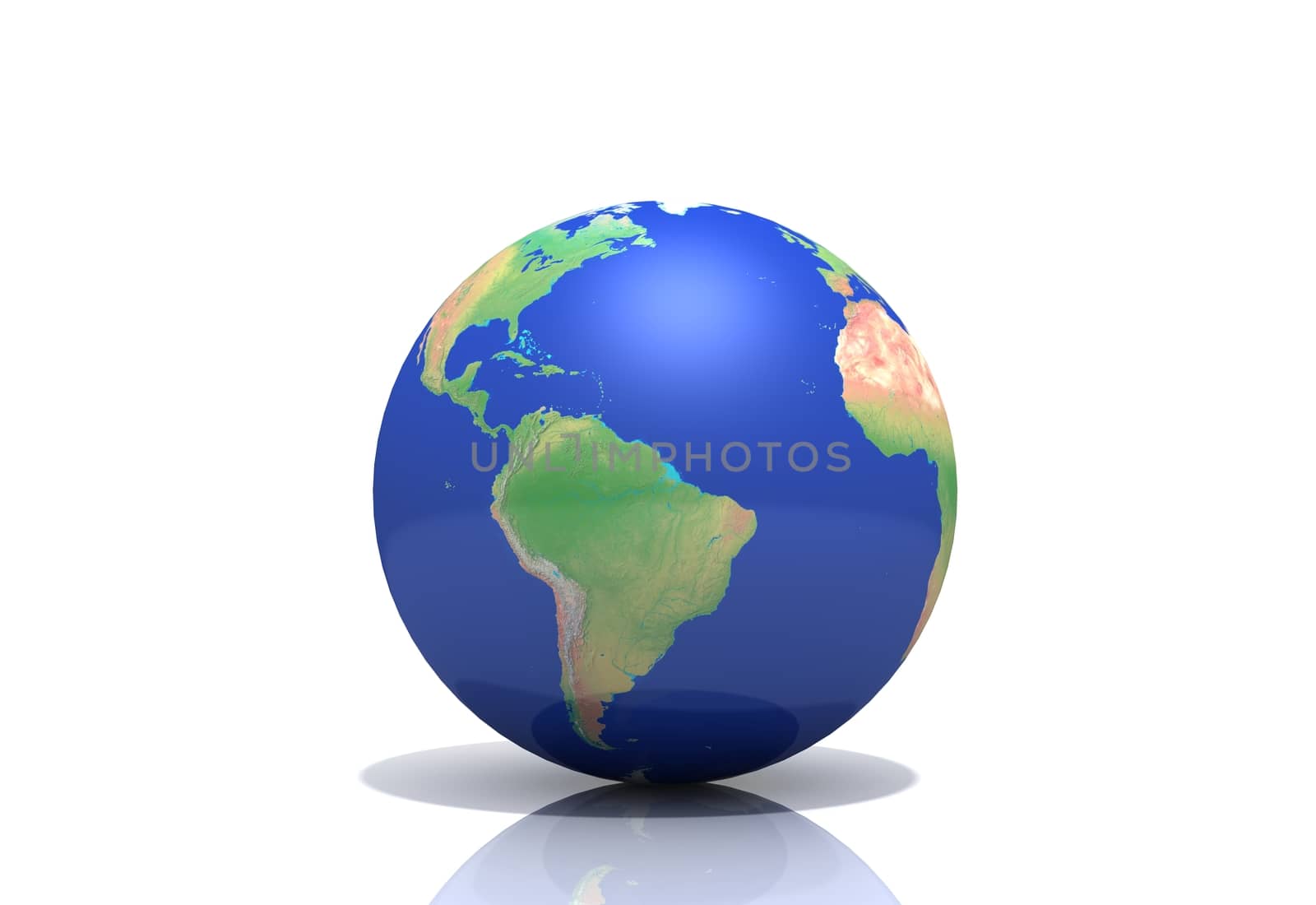 digital illustration of globe in white background