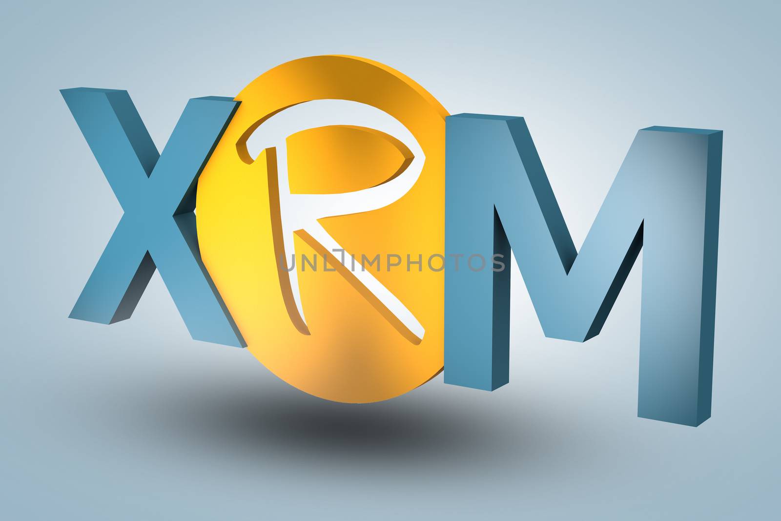 acronym concept: XRM for Extended Relationship Management on blue background