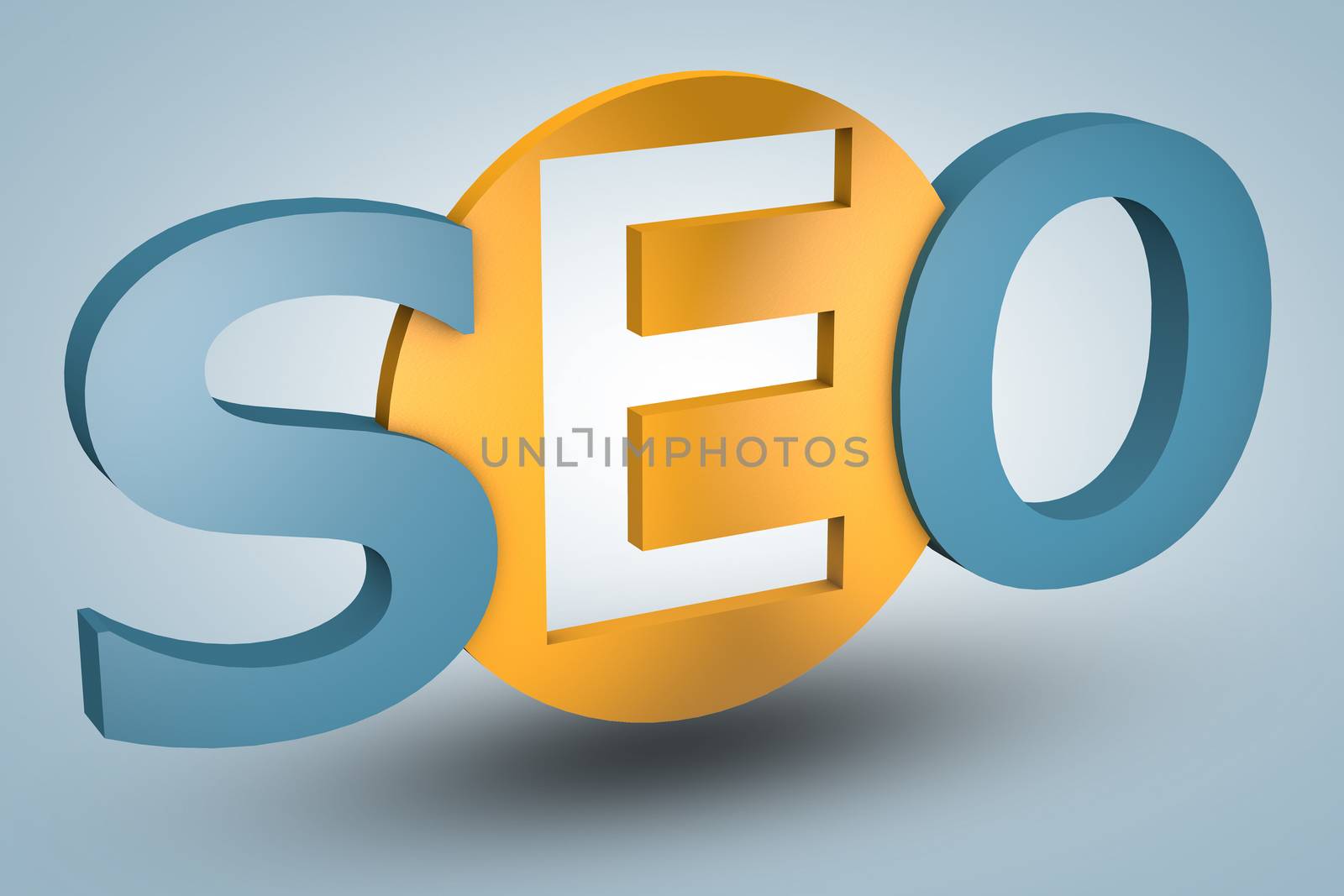 acronym concept: SEO for Search Engine Optimization on blue background