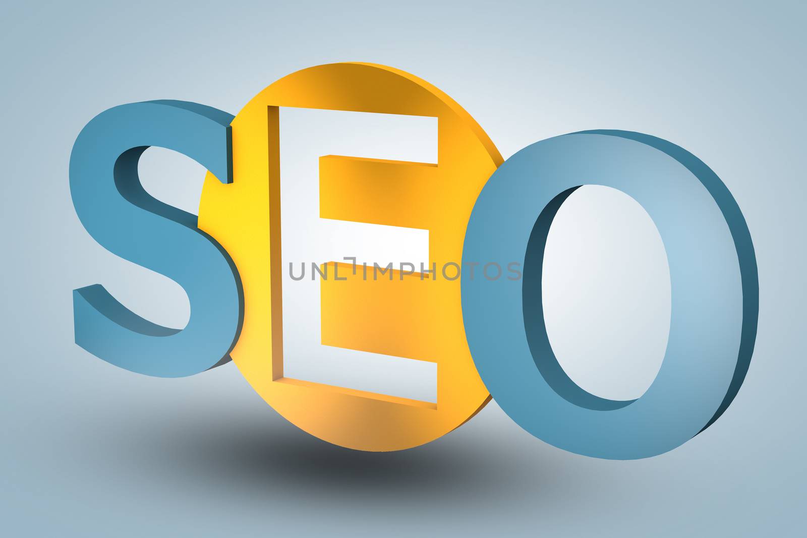 acronym concept: SEO for Search Engine Optimization on blue background