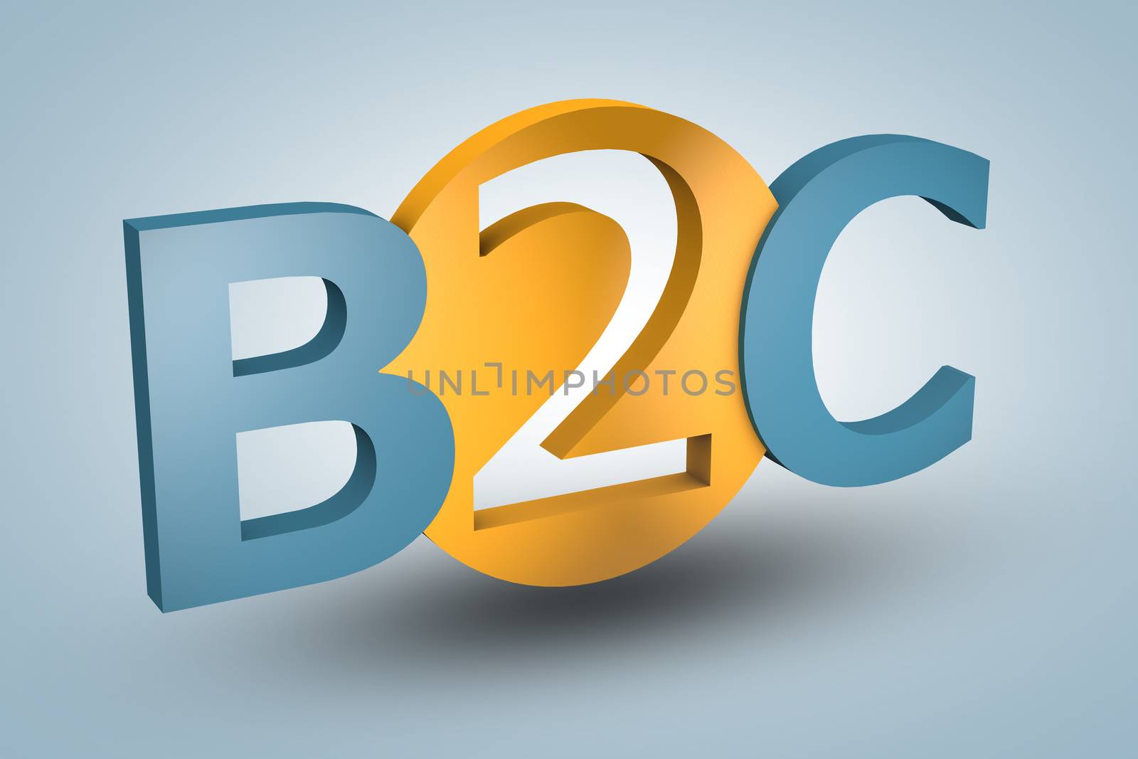 acronym concept: B2C for Business to Customer on blue background