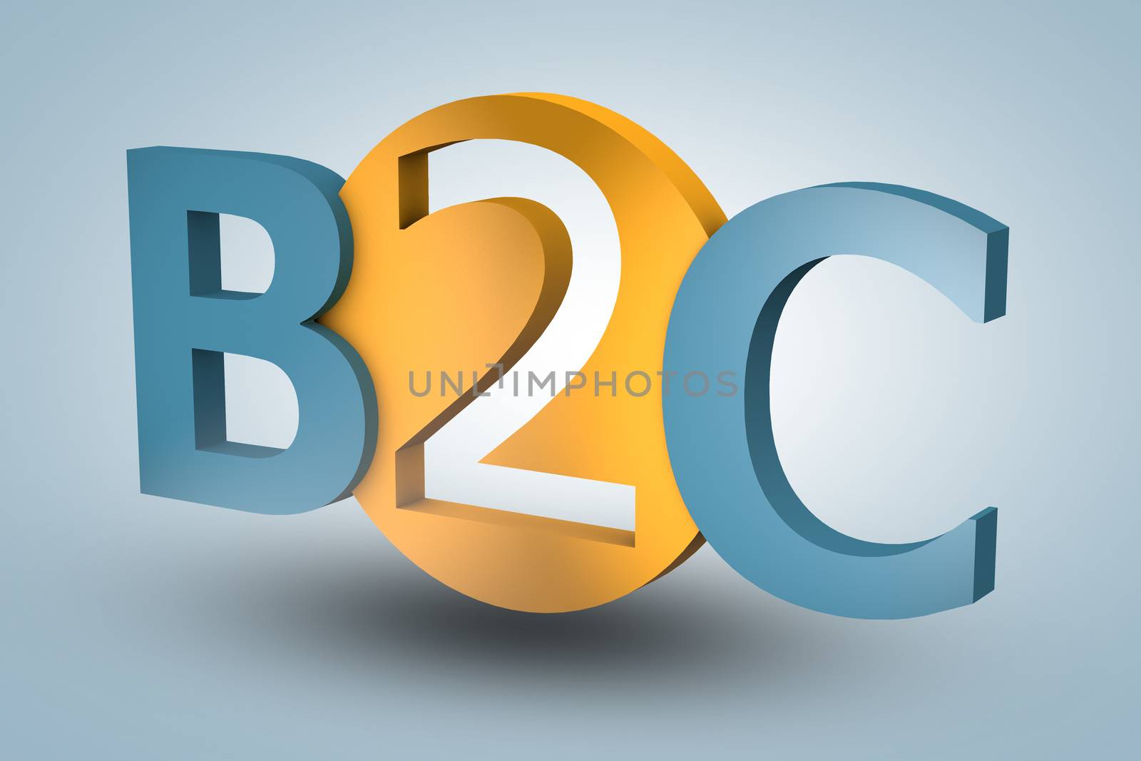 acronym concept: B2C for Business to Customer on blue background