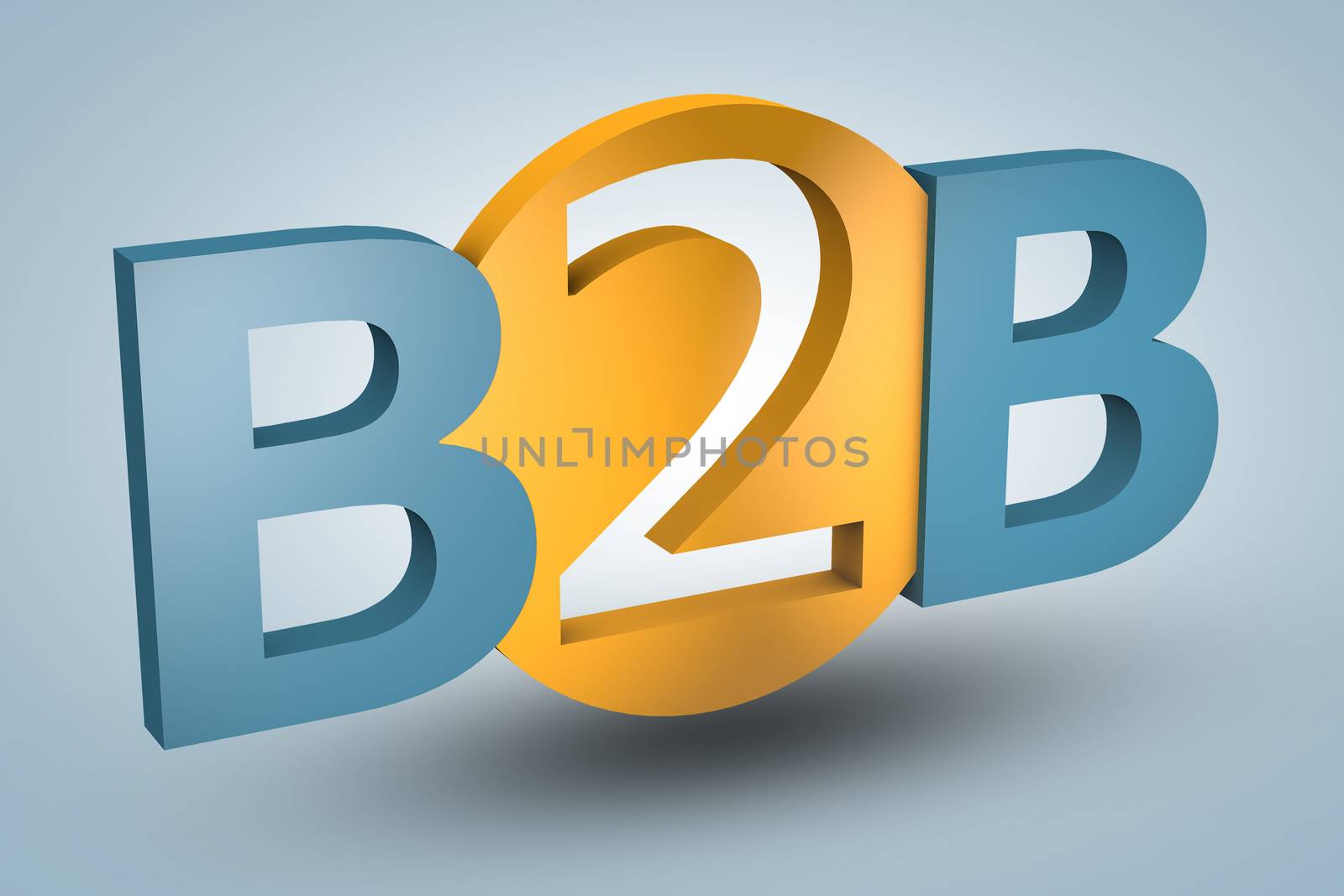 acronym concept: B2B for Business to Business on blue background