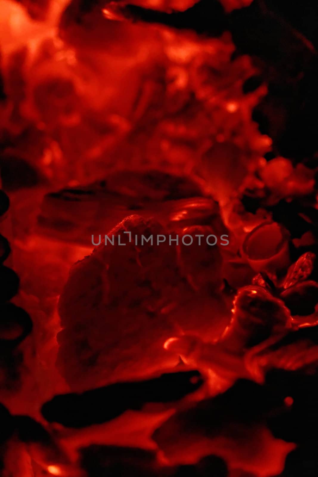 glowing embers in hot red color