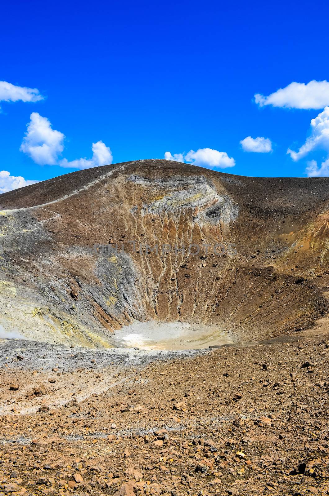 Vertical view of volcano crater on Vulcano island, Sicily by martinm303