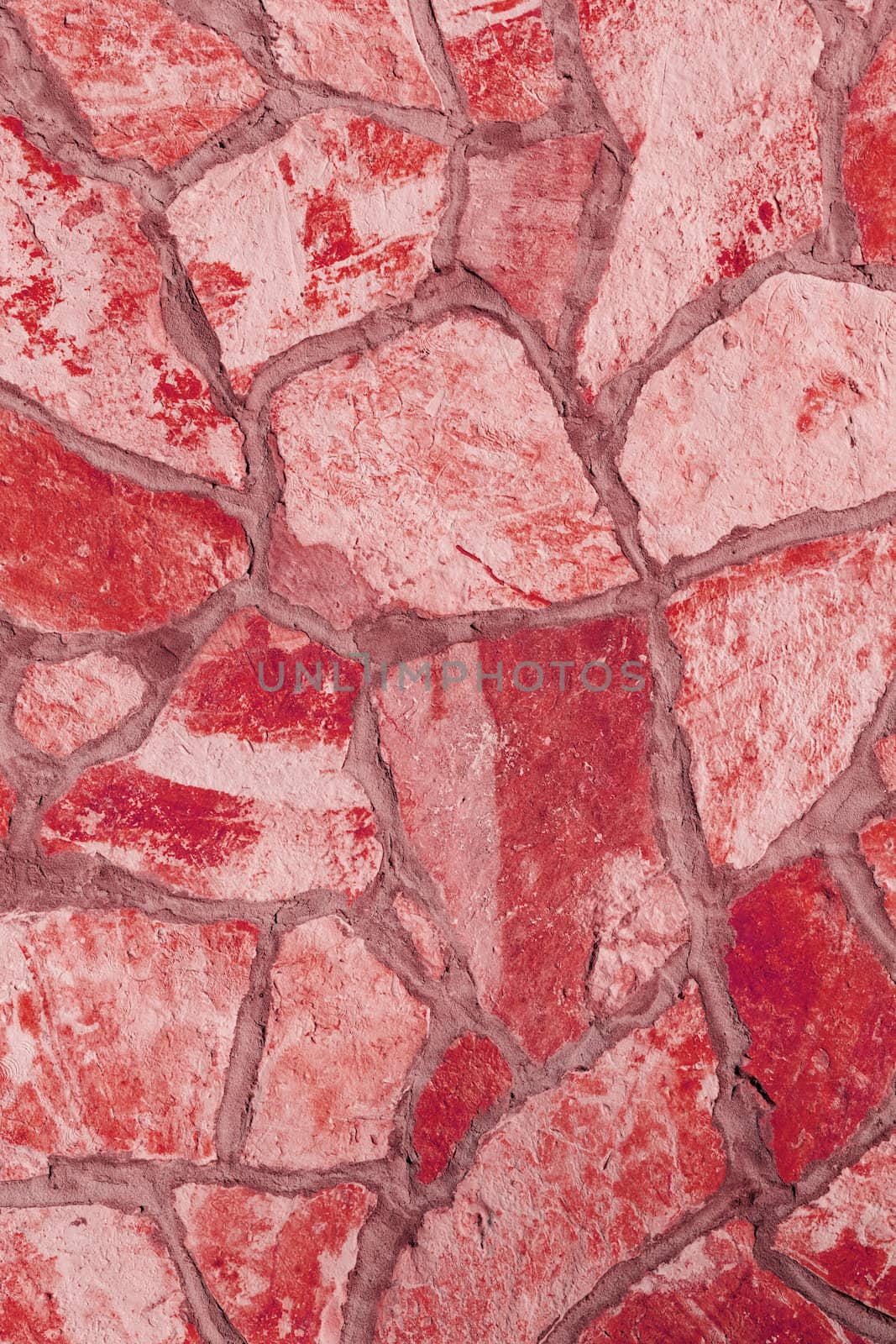 Background of a large stone wall texture (red)