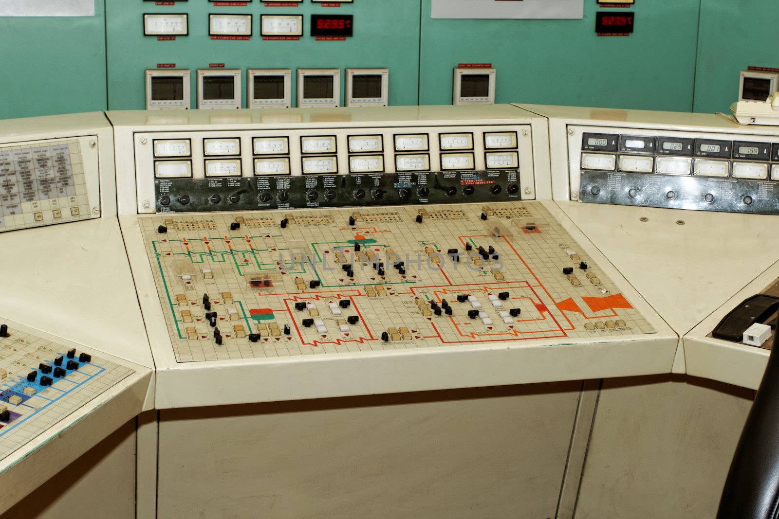 inside a control room of the power plant