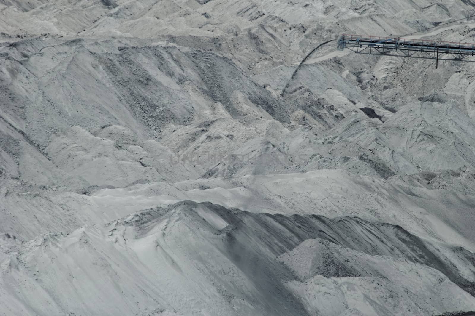 Coal mining in an open pit with huge industrial machine