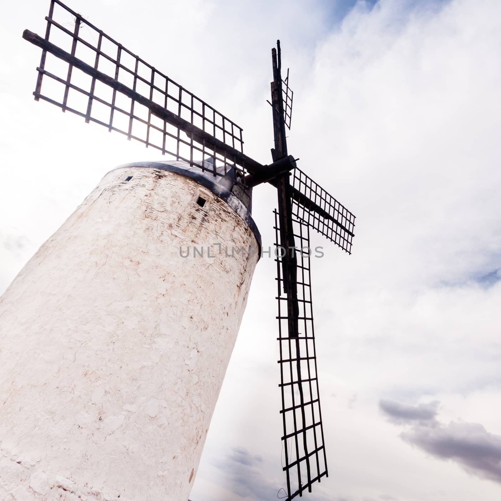 Vintage widnmills in the mainland of La Mancha, Consuegra, Spain.