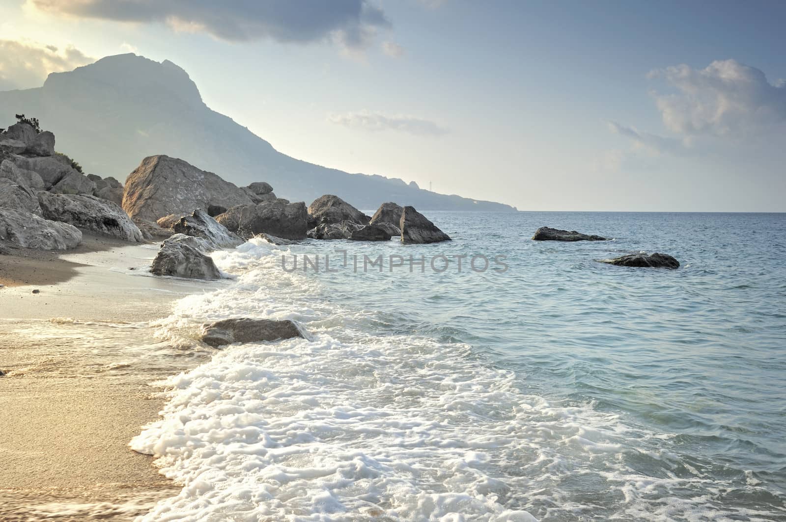 The beach in a Bay of Laspi