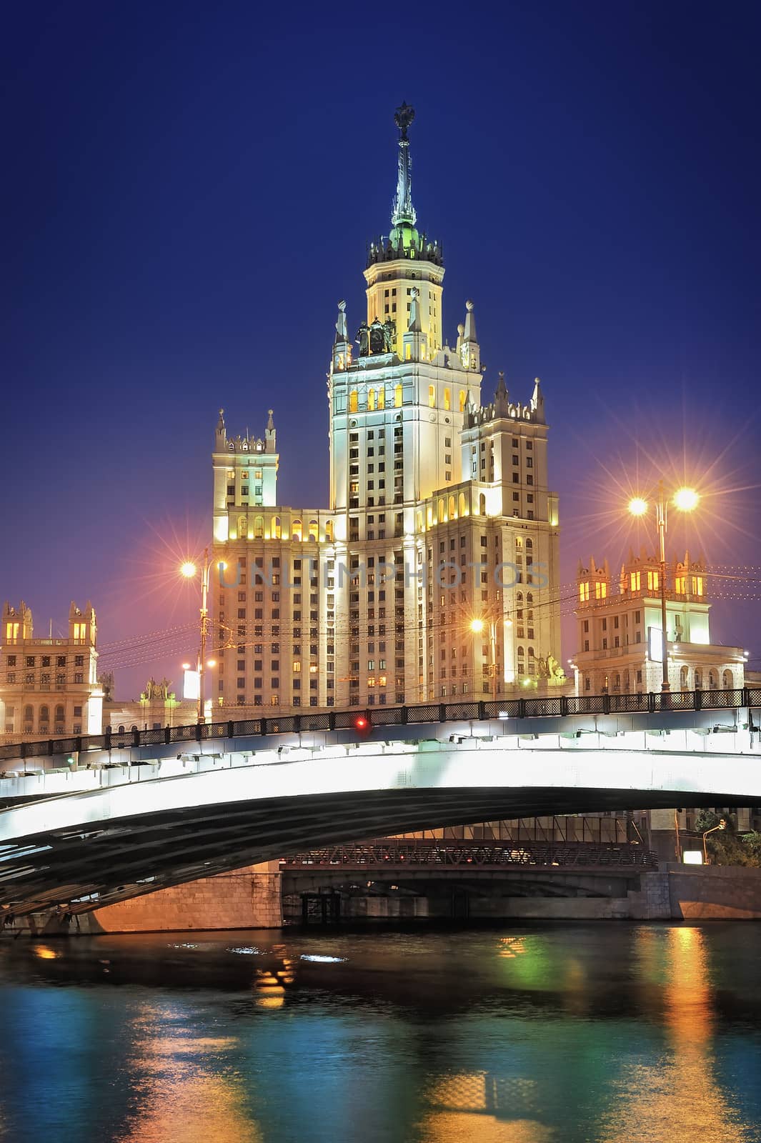 Moscow. Stalin skyscraper on Kotelnicheskaya embankment by kosmsos111