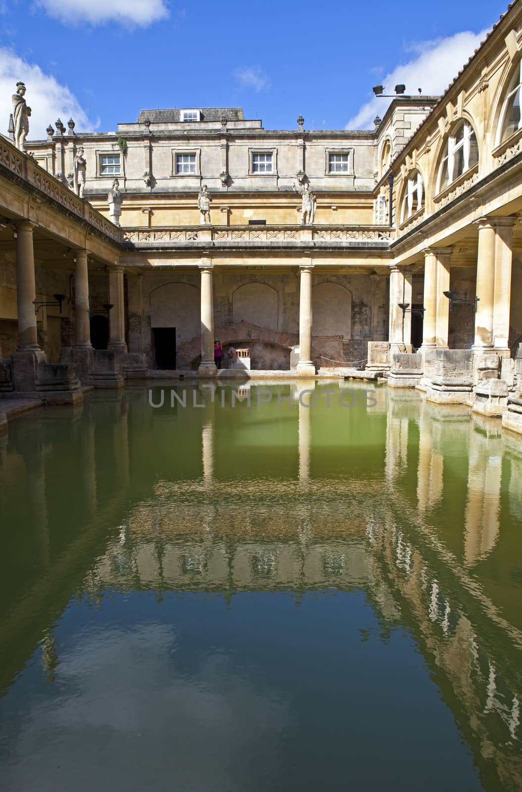 The historic Roman Baths in Bath, Somerset.