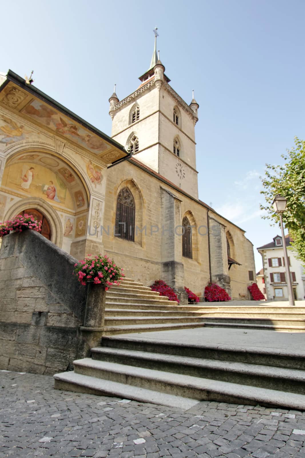 Church at Estavayer-le-Lac, Switzerland. by Elenaphotos21