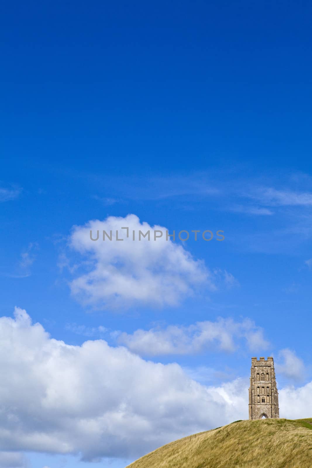 The historic Glastonbury Tor in Somerset, England.