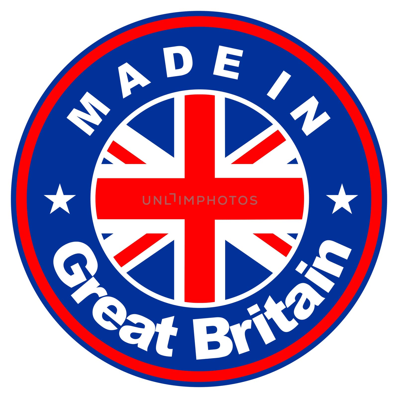 very big size made in united kingdom label illustratioan