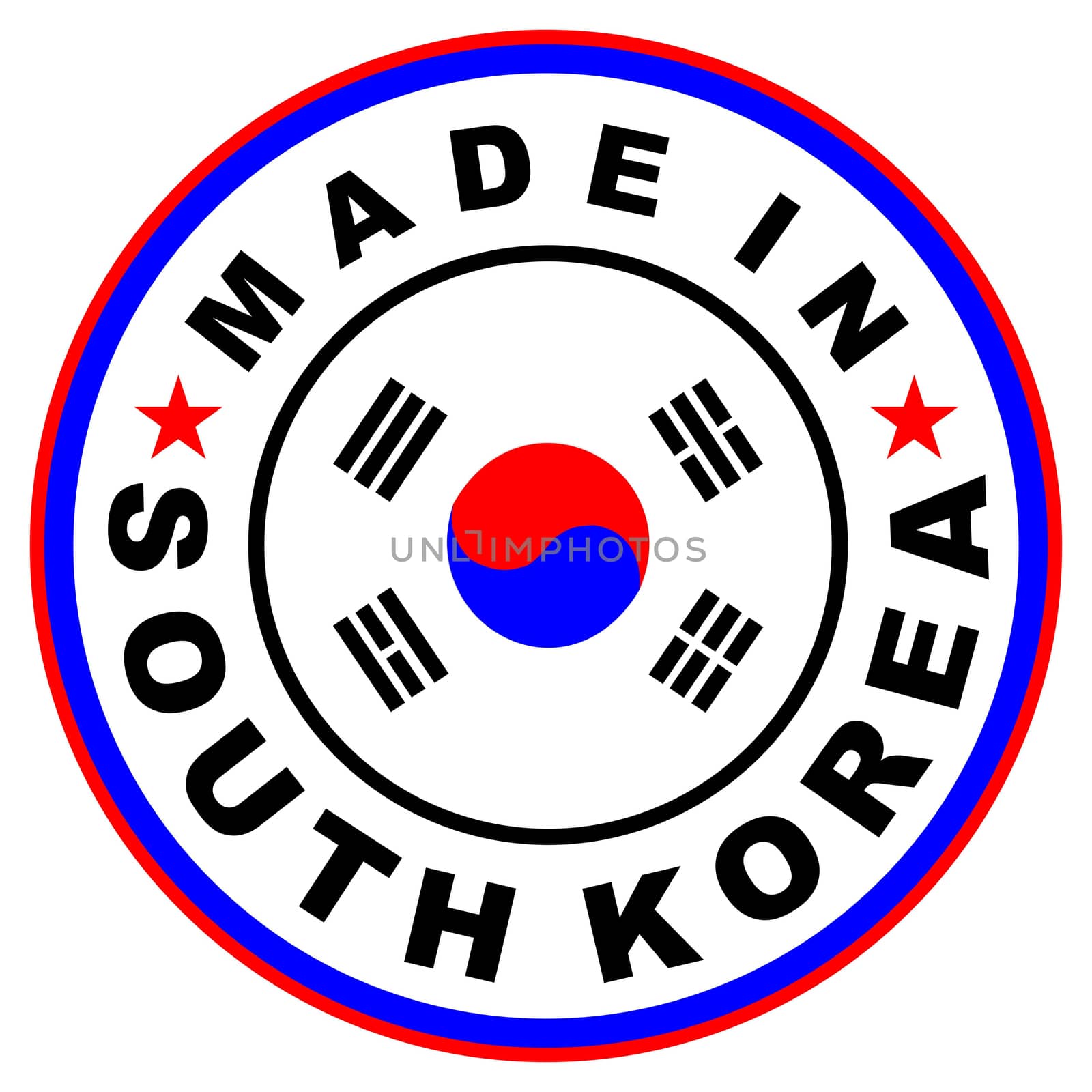 very big size made in south korea label illustratioan