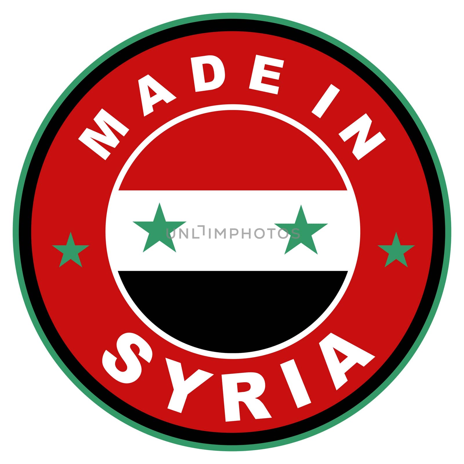 very big size made in syria label illustratioan