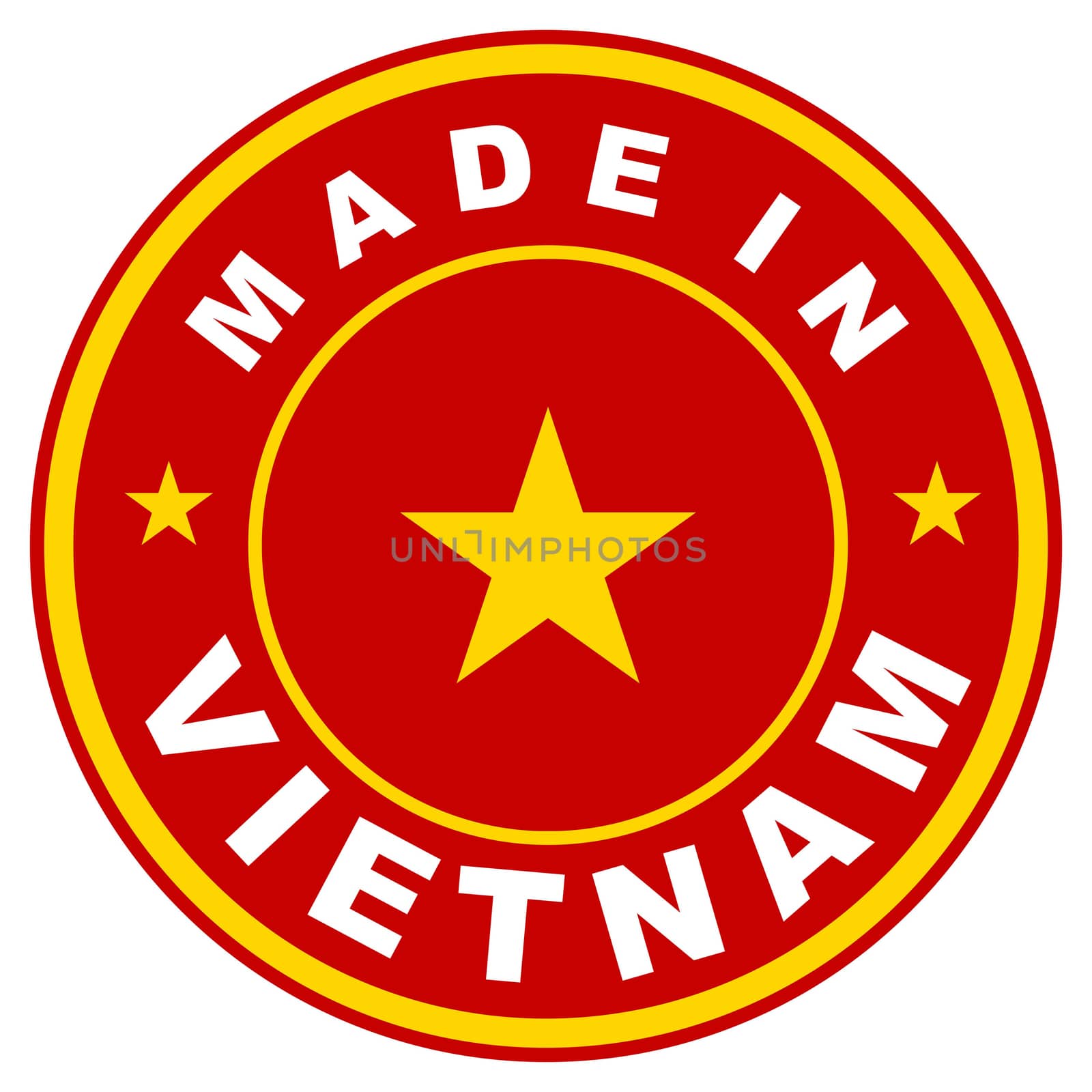 very big size made in vietnam label illustratioan