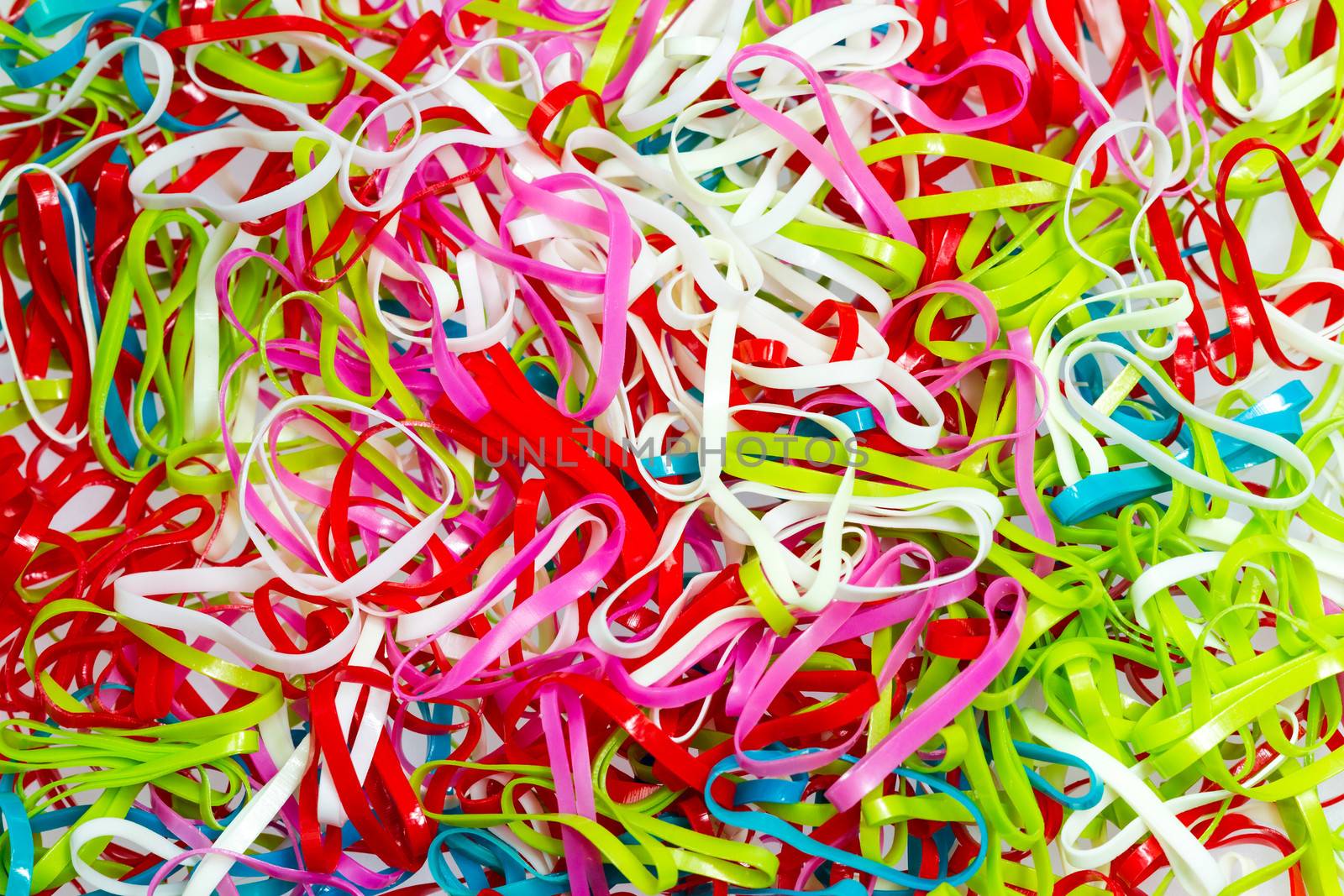 many of rubber band with colourful