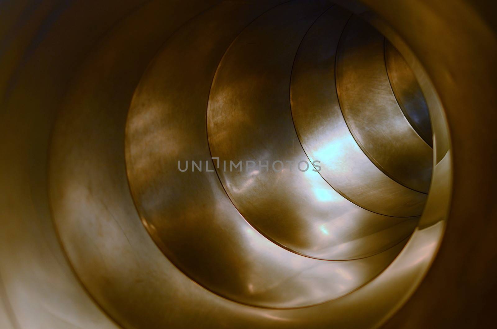 Conceptual Image Of The Inside Of A Curved Metal Tube