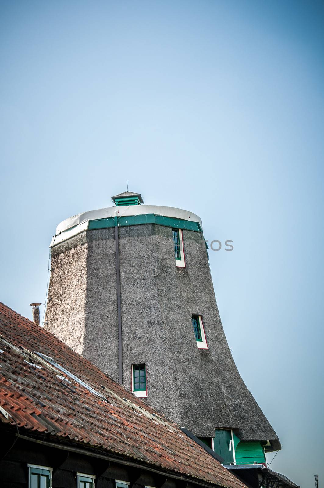 Dutch Windmill in Zaanse Schans in the Netherlands