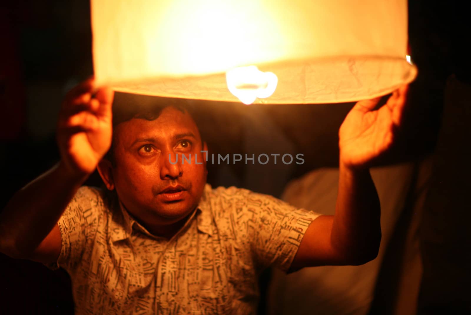 Illuminating and flying lanterns for martyrs of the Bangladesh independence struggle of 1971. Action organised by Bangladesh Workers Party on Independence Day 26 March 2013 in Dhaka. Secular national identity symbol against growing religious fundamentalism.