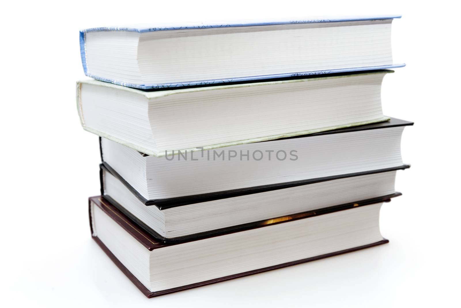 five different books on white background by Serp