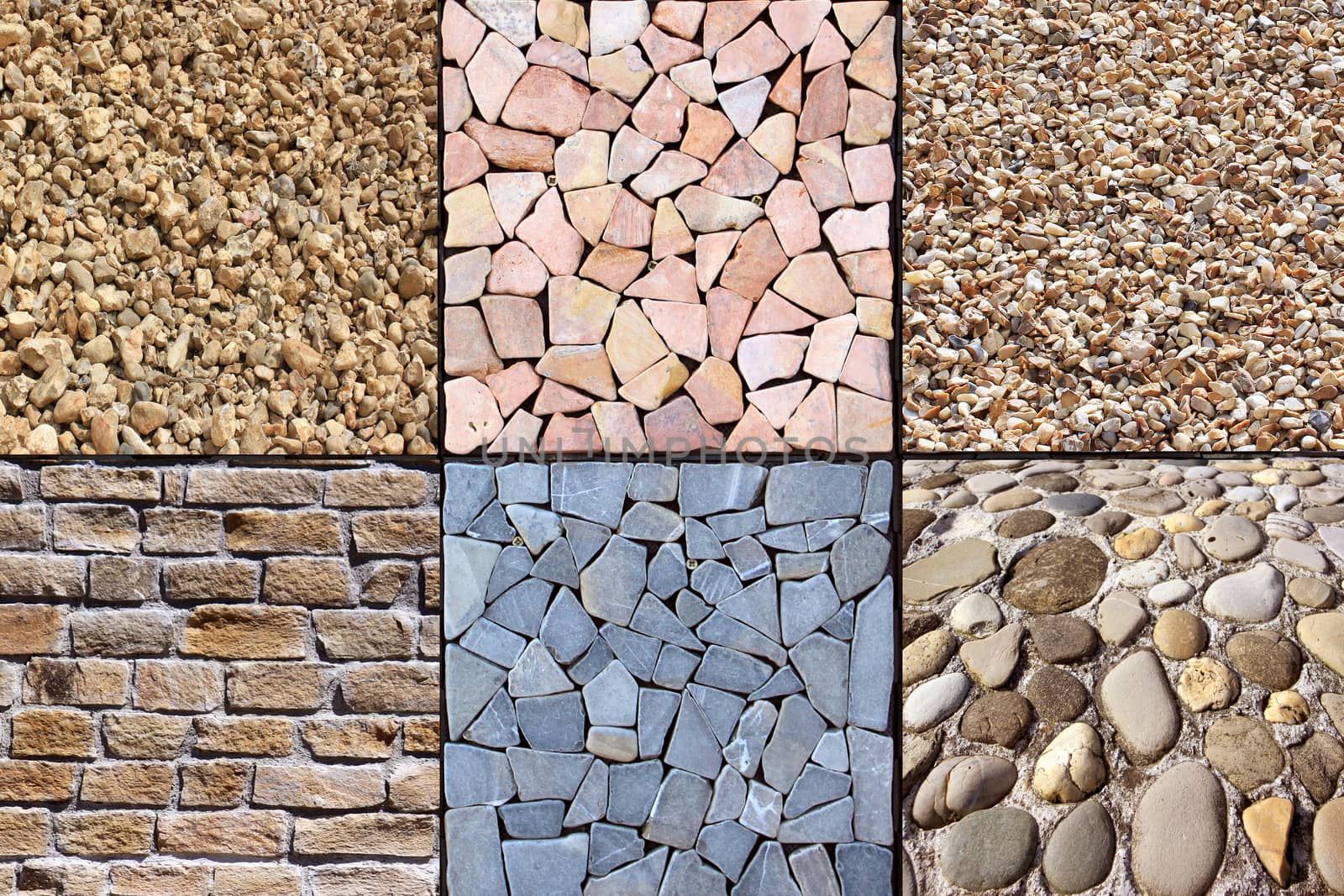 Various natural materials for coating a driveway, path or trail ride