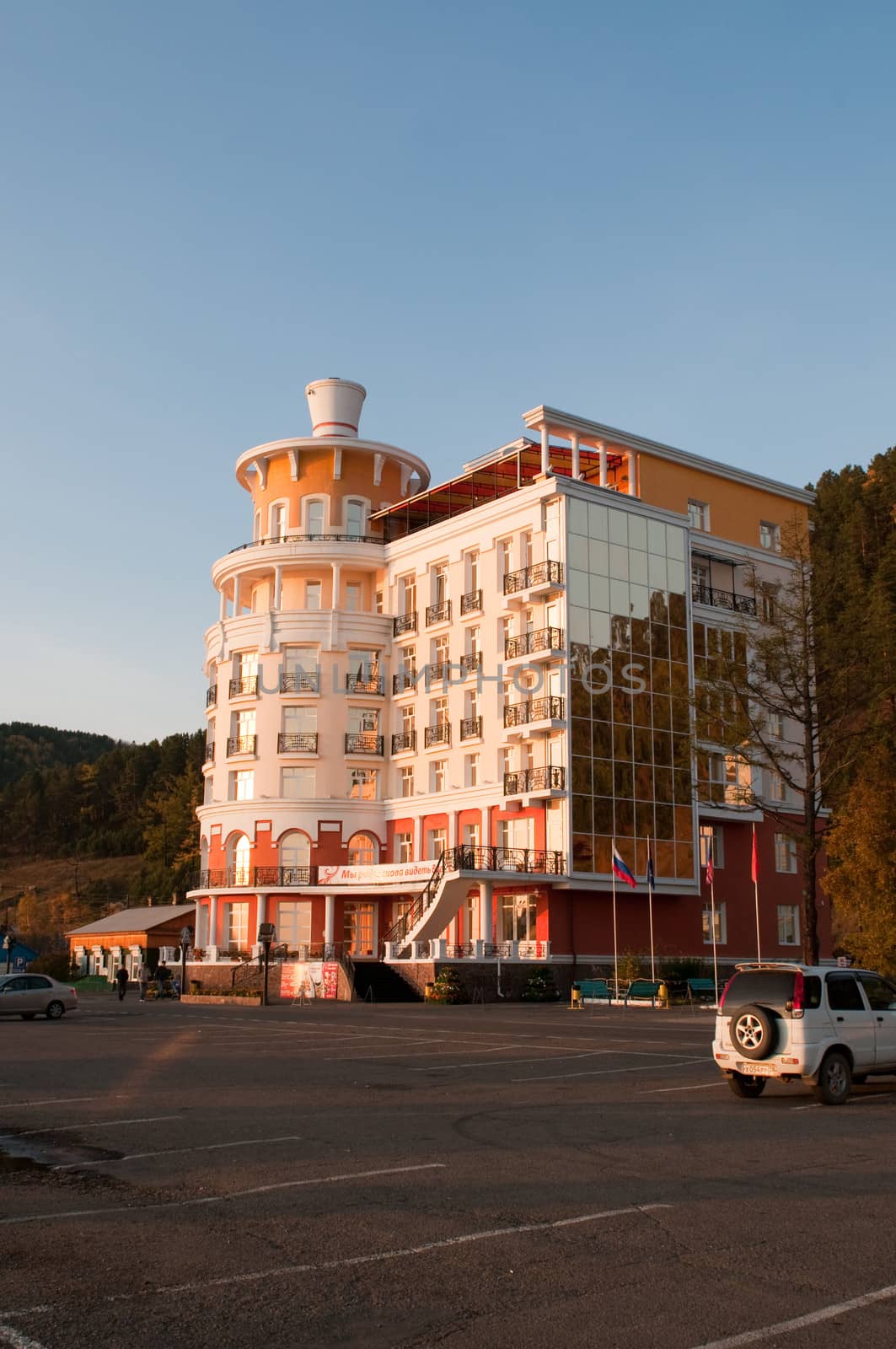 New modern hotel Listvyanka - urban-type settlement on Lake Baikal