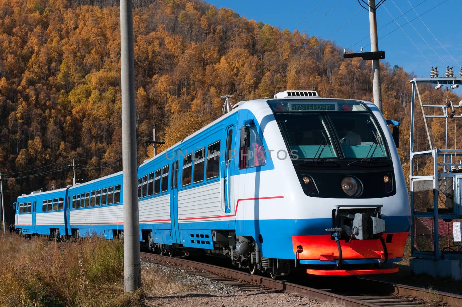 The Circum-Baikal Railway - historical railway runs along Lake baikal in Irkutsk region of Russia