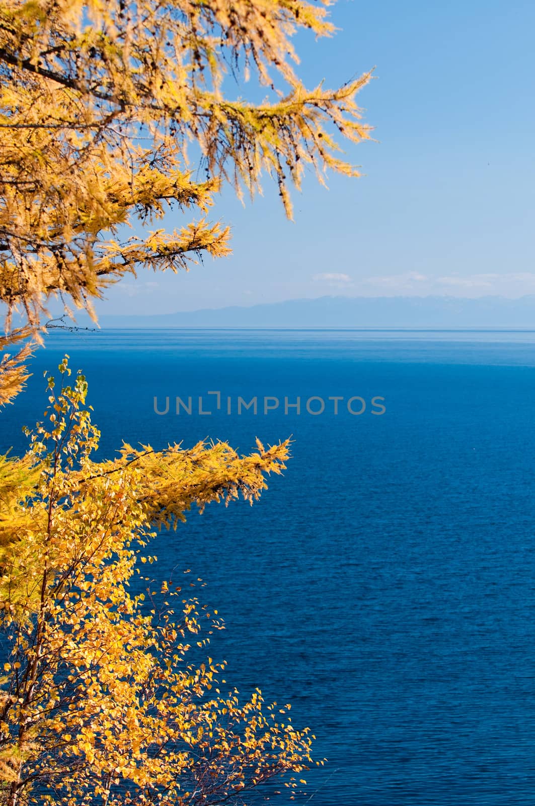 Autumn at Lake Baikal - oldest, deepest and most voluminous freshwater lake in the world