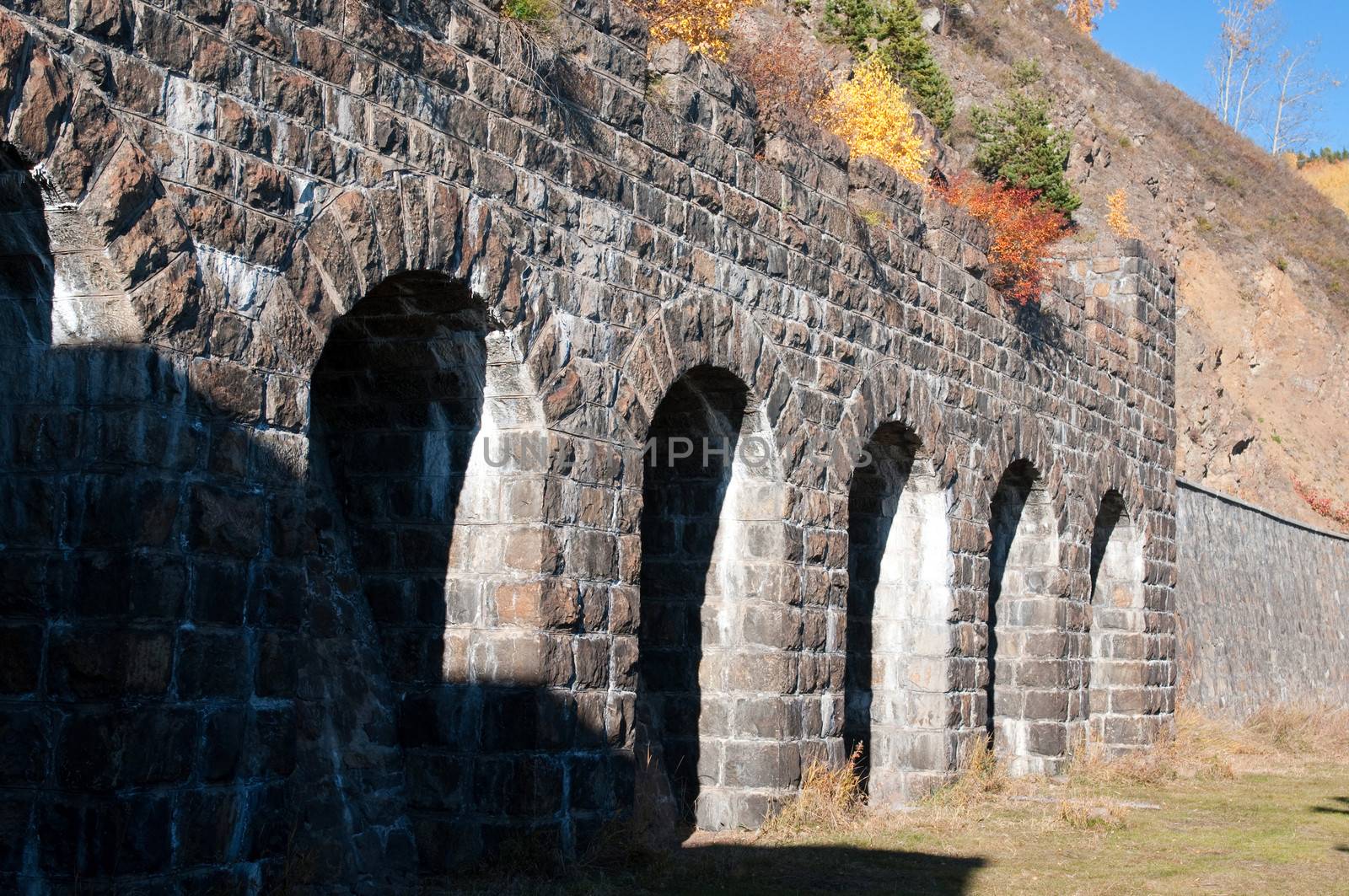 The Circum-Baikal Railway - historical railway runs along Lake baikal in Irkutsk region of Russia