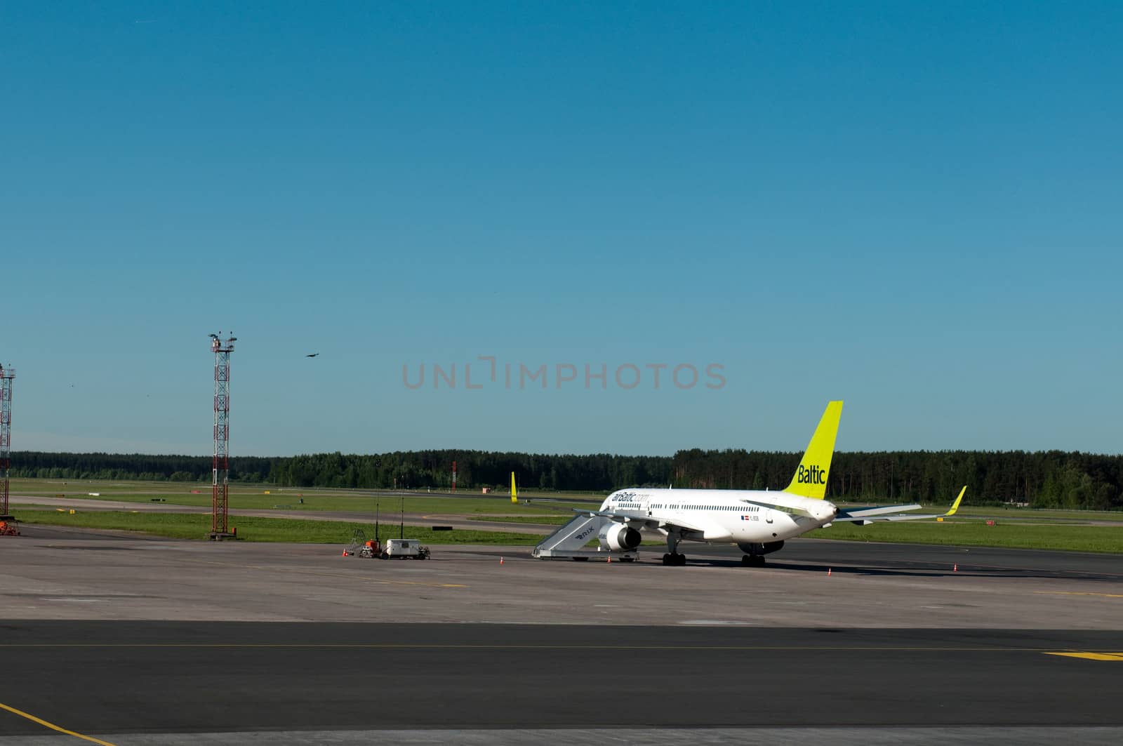 Airplane in Riga International airport (RIX), Latvia