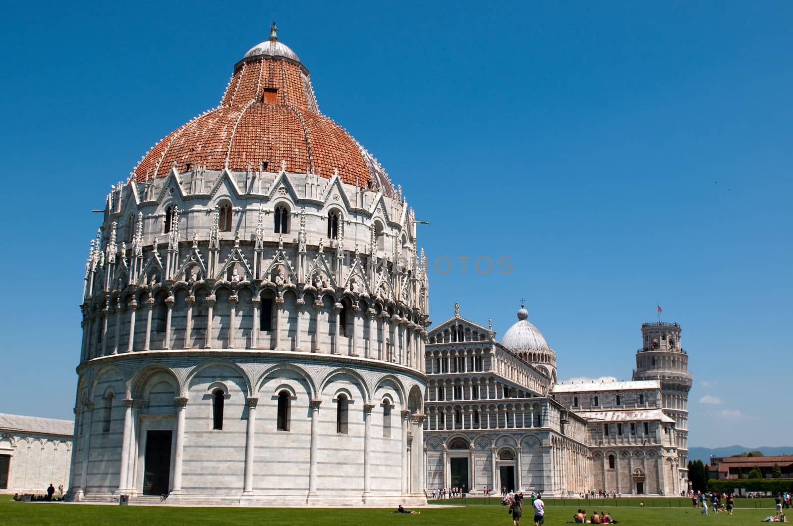 The Baptistry of the Cathedral of Pisa. Piazza dei miracoli, Pisa, Italy.