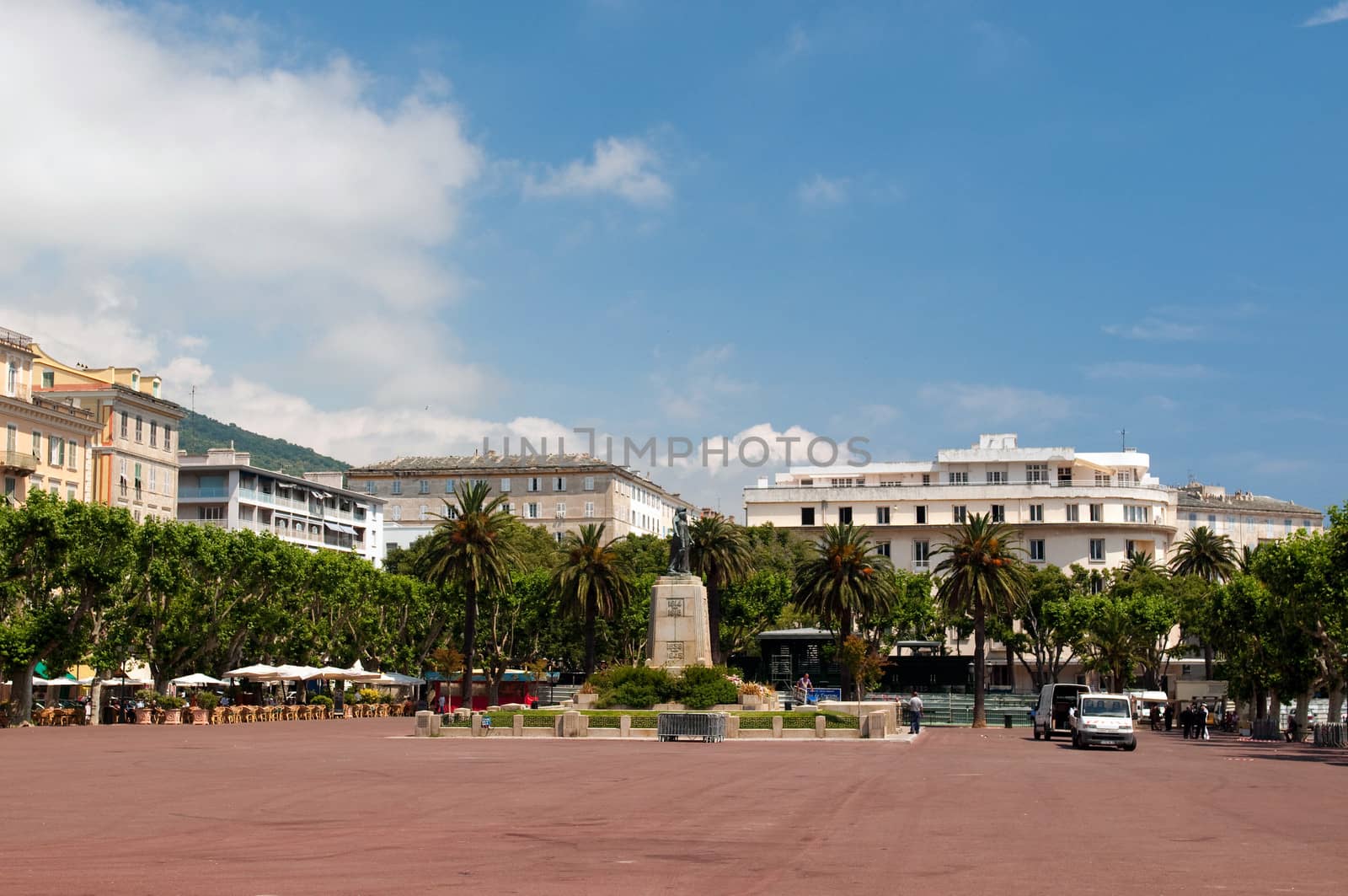 Saint Nicolas square in Bastia. Corsica, France.