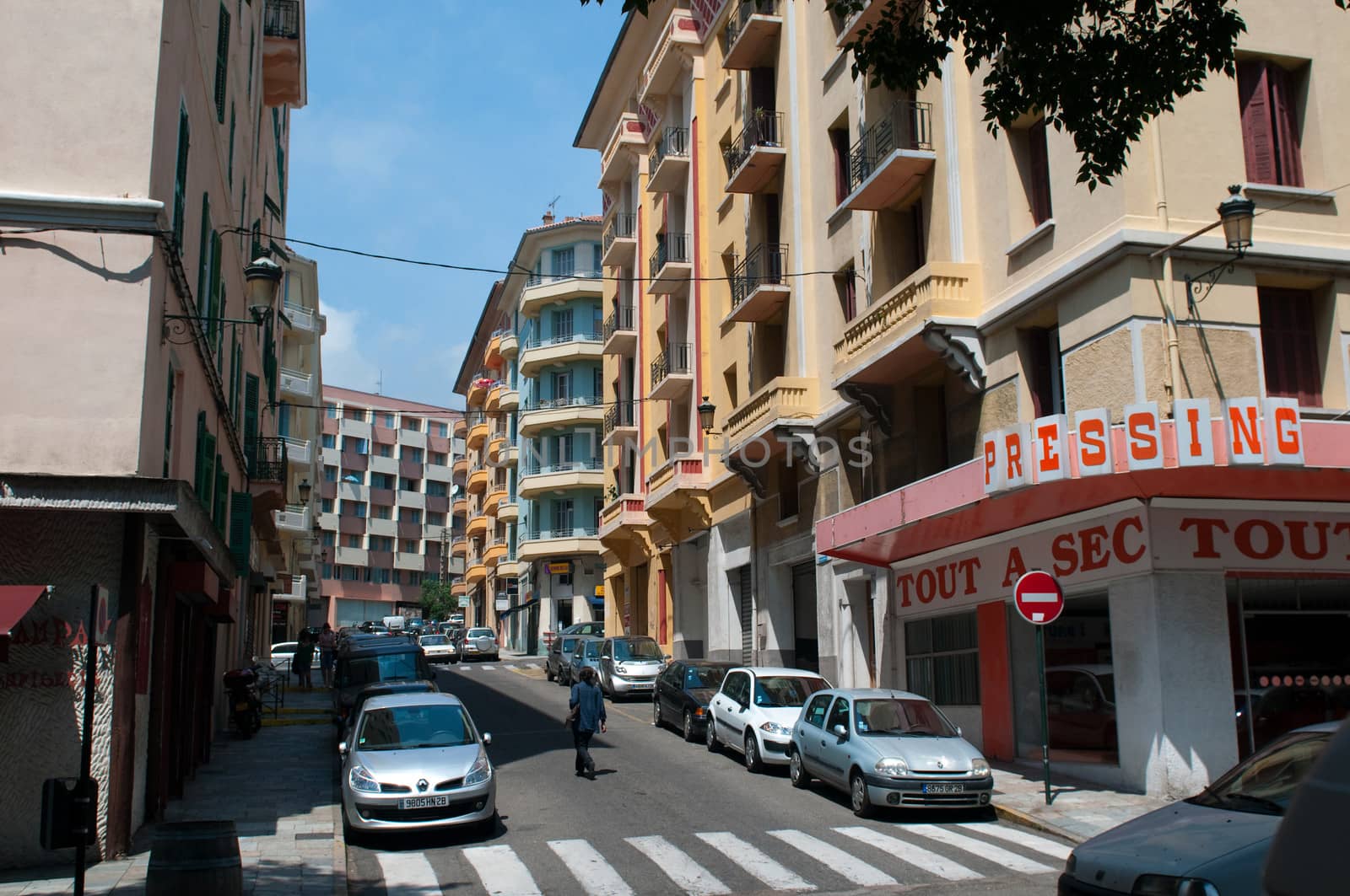 Street of Bastia. Corsica, France.