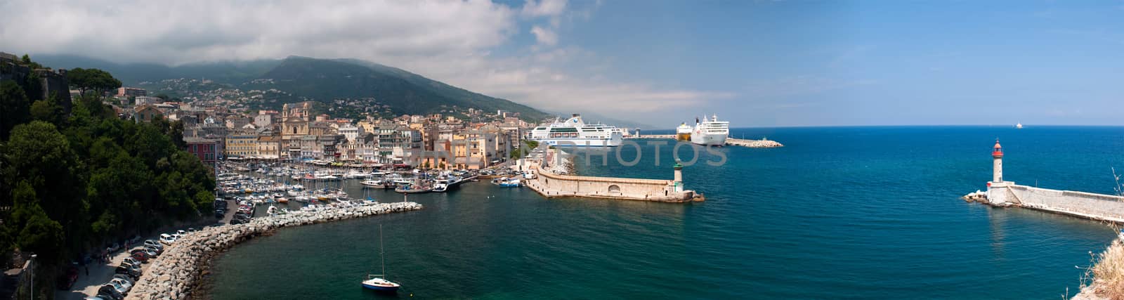 Old and new ports of Bastia. Corsica, France