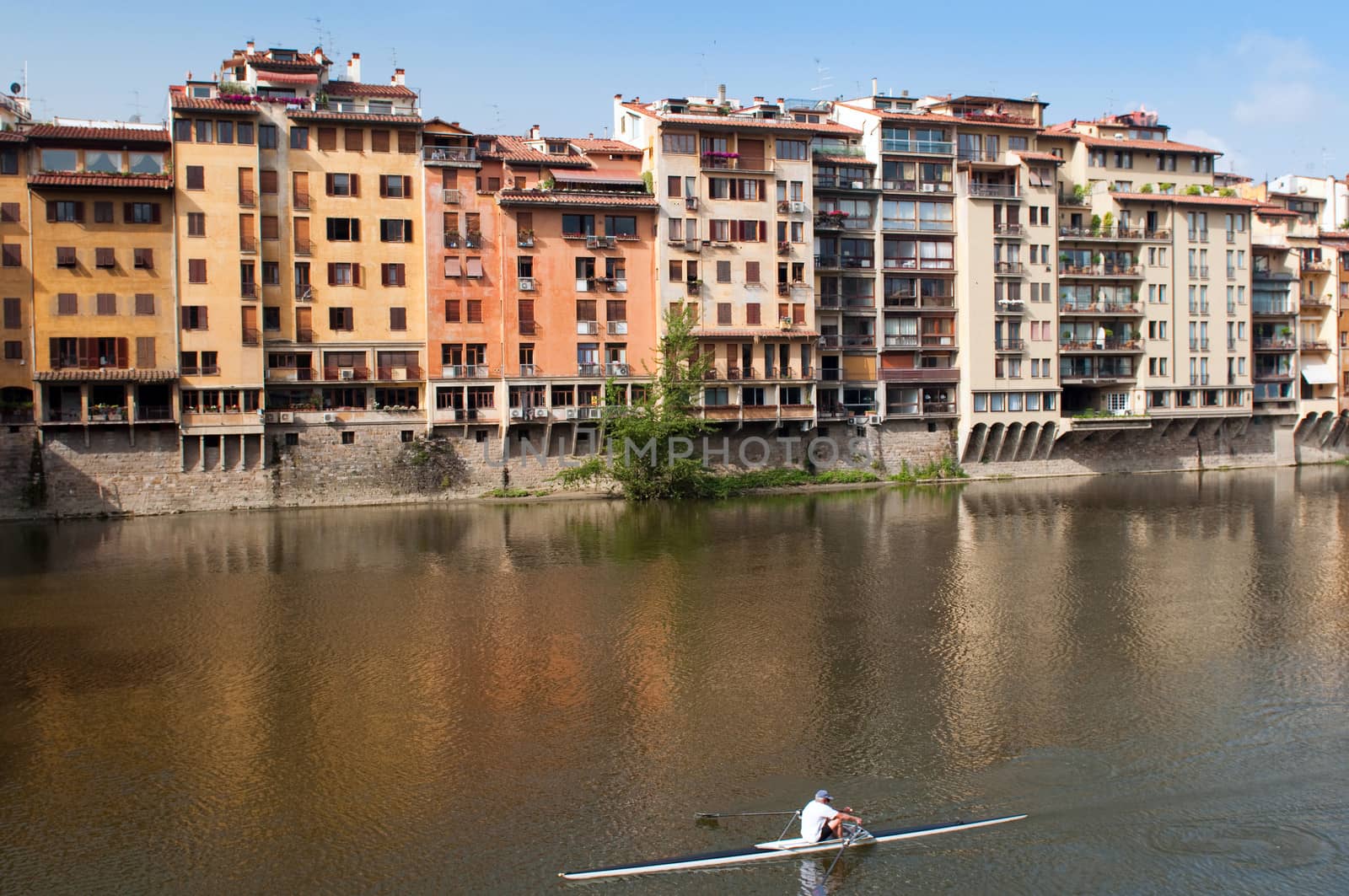 Bank of river Arno in Florence, Tuscany, Italy. by lexan