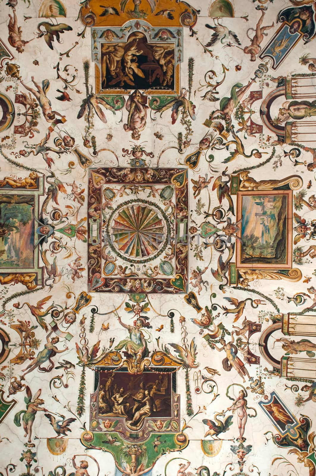 Ceiling in hall of Uffizi Gallery. Florence, Tuscany, Italy. by lexan