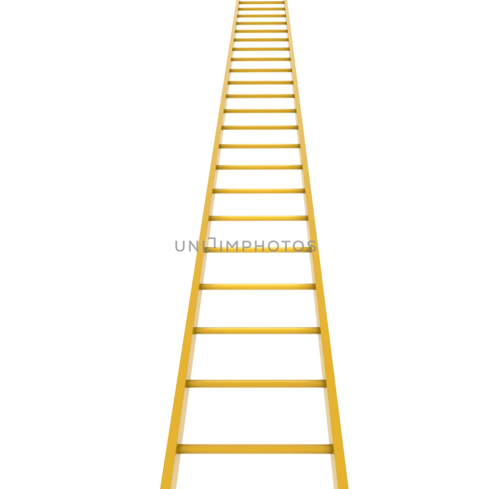 Gold ladder. Isolated render on white background