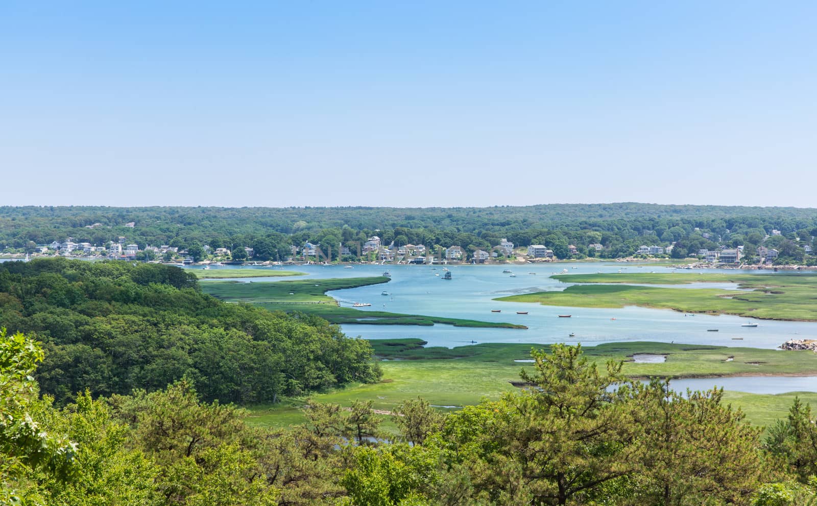 This is a view of the Cape Ann Annisquam River area near Gloucester Massachusetts.