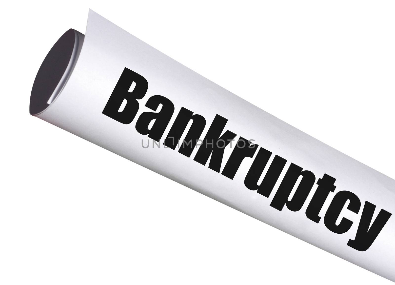 filing for bankruptcy document on white background