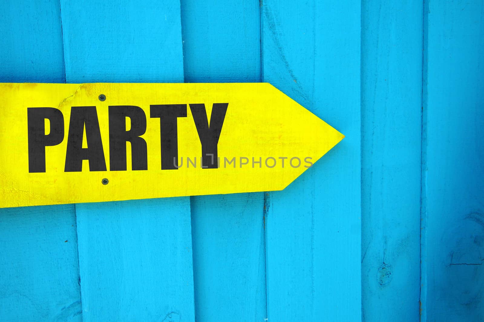 This way to the party sign