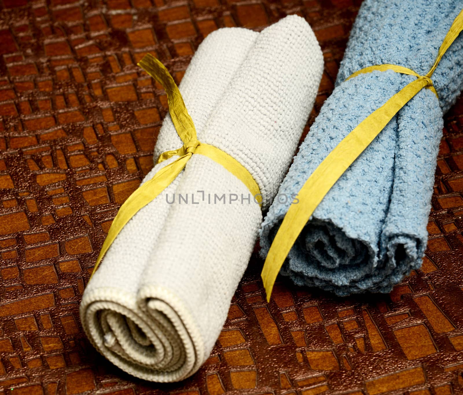 clean wash cloths on textured background