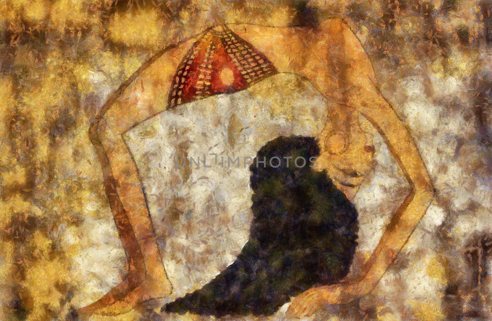 Dancer of ancient Egypt - mixed media